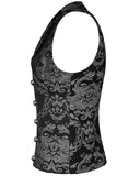 Devil Fashion Cavalier Mens Waistcoat Vest - Black & Silver