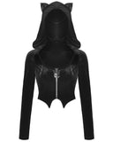 Dark In Love NoirCeur Hooded Gothic Cat Top