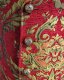 Devil Fashion Cavalier Mens Waistcoat Vest - Red & Gold