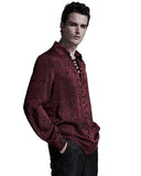 Punk Rave Mens Serpentine Gothic Dandy Shirt - Red