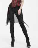 Punk Rave Eternal Flame Womens Apocalyptic Gothic Half-Skirt Leggings - Black & Red