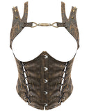 Devil Fashion Legion Womens Steampunk Corset Top - Brown