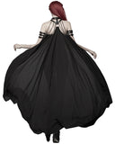 Punk Rave Womens Gothic Cyberpunk Chained Harness Straps & Long Cape Cloak Black