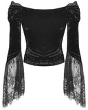 Dark In Love Dark Courtesan Gothic Lolita Off Shoulder Velvet Top