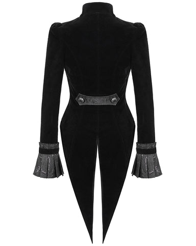 Devil Fashion Womens Victorian Gothic Velvet Keyhole Tailcoat