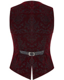Punk Rave Alcazar Mens Waistcoat Vest - Red Damask