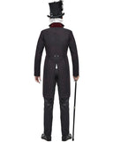 Devil Fashion Arterial Spray Mens Gothic Tailcoat Jacket - Black & Red