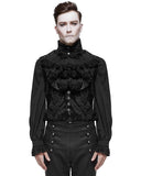 Devil Fashion Draeden Mens Steampunk Waistcoat Vest - Black Damask