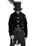 Devil Fashion Coleridge Mens Gothic Regency Tailcoat - Black Velvet