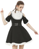 Dark In Love Lost Harlequin Gothic Lolita Dress - Black & White