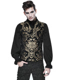 Devil Fashion Cavalier Mens Waistcoat Vest - Black & Gold