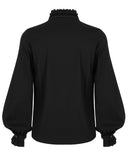 Punk Rave Mens Gothic Steampunk Vampire Dress Shirt Top & Bootlace Tie Black