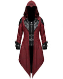 Devil Fashion Womens Gothic Hooded Jacket Coat Red Dieselpunk Assassins Creed