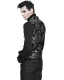 Devil Fashion Cavalier Mens Waistcoat Vest - Black & Silver