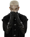 Punk Rave Mens Apocalyptic Punk Shredded Denim & Mesh Studded Fingerless Gloves