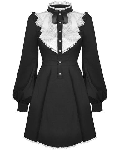 Dark In Love Evanora Gothic Doll Dress - Black & White