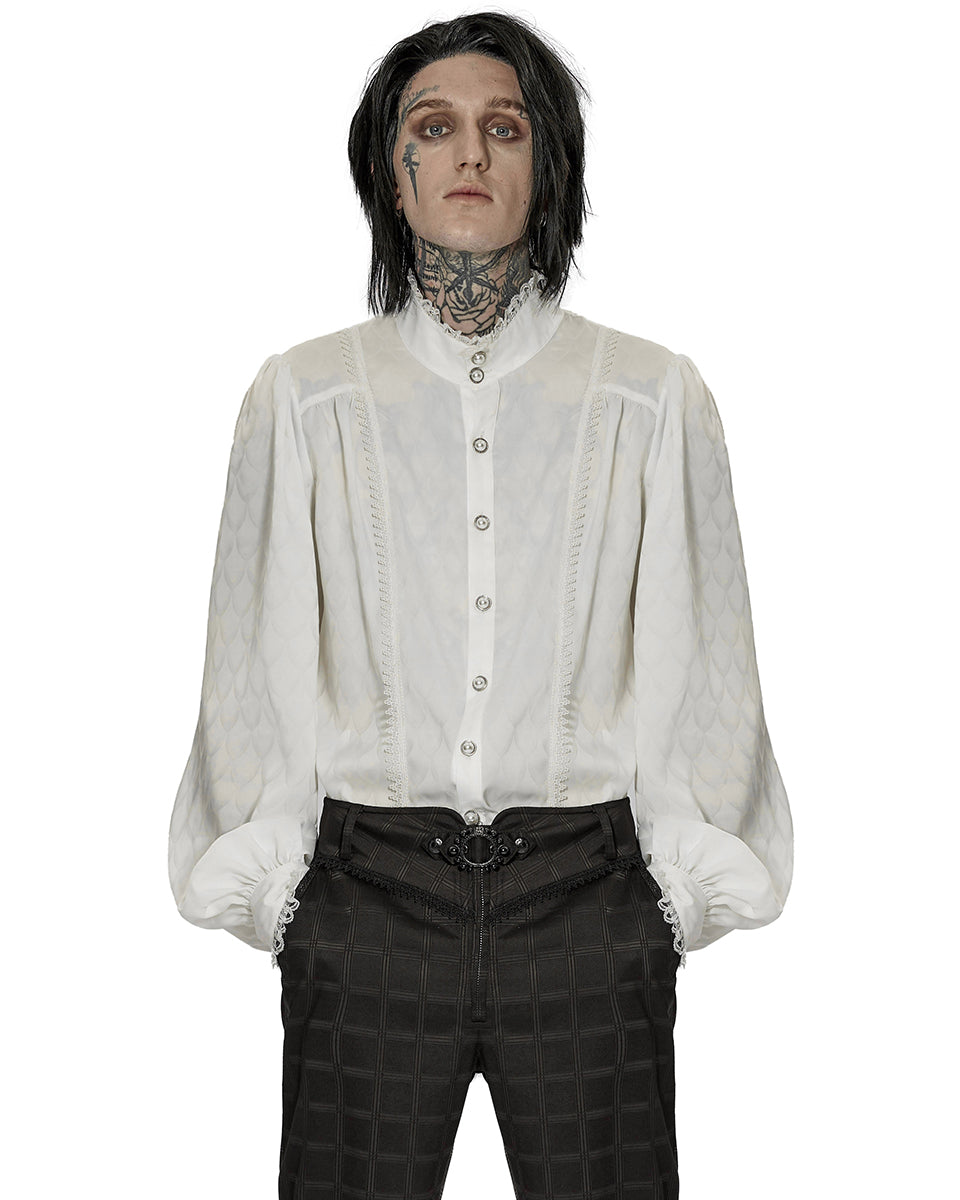 gothic dress shirt Punk Rave Mens Viserion Dragonscale Jacquard Gothic Dress Shirt