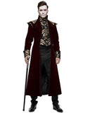Devil Fashion Marcellus Mens Gothic Coat - Red & Black