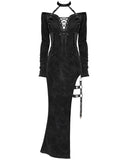 Devil Fashion Womens Hellscorned Long Gothic Split Maxi Dress