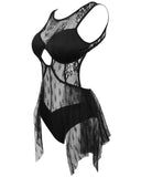 Devil Fashion Gothic Lace One-Piece Swimsuit
