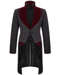 Devil Fashion Arterial Spray Mens Gothic Tailcoat Jacket - Black & Red