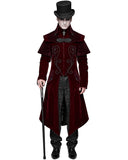 Devil Fashion Demidicus Mens Long Gothic Coat - Red