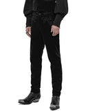 Punk Rave Lisanthium Mens Gothic Regency Dress Pants - Black Velvet