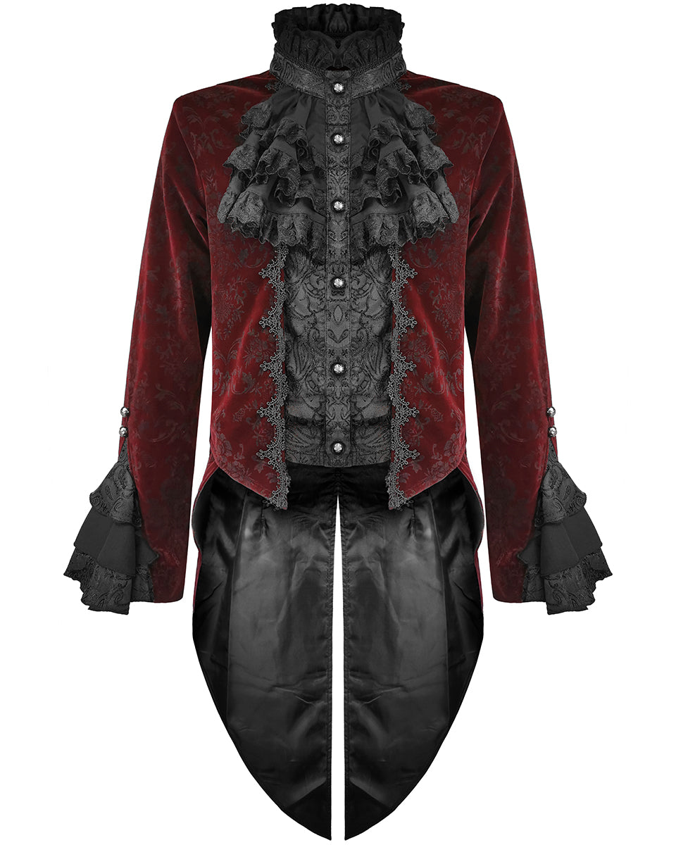 Devil Fashion Athanasius Mens Gothic Tailcoat Jacket Red Black Dam Violent Delights