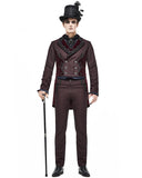 Devil Fashion Stokerton Mens Regency Gothic Tailcoat Jacket - Red
