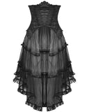 Dark In Love Gothic Lace & Mesh Open Front Corset Skirt
