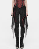 Punk Rave Eternal Flame Womens Apocalyptic Gothic Half-Skirt Leggings - Black & Red