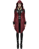 Devil Fashion Womens Gothic Hooded Jacket Coat Red Dieselpunk Assassins Creed