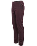 Devil Fashion Mens Gothic Steampunk Formal Dress Pants Trousers Wine Red Black