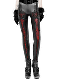 Punk Rave Ariadne Leggings - Black & Red