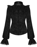 Punk Rave Nightshade Womens Gothic Velvet Blouse Top - Black