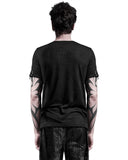 Punk Rave Atompunk Mens Apocalyptic Broken Knit T-Shirt Top