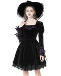 Dark In Love Gothic Witch Crescent Moon Lolita Dress - Black & Purple
