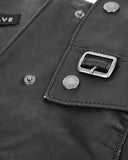 Punk Rave Nightwatch Faux Leather Waistcoat Vest - Black