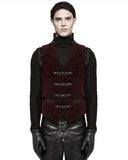 Punk Rave Alcazar Mens Waistcoat Vest - Red Damask