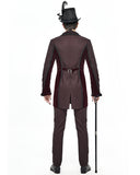 Devil Fashion Stokerton Mens Regency Gothic Tailcoat Jacket - Red