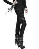 Punk Rave Corrosion Womens Shredded Dieselpunk Leggings - Black