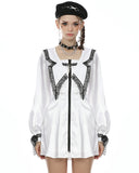 Dark In Love Underworld Butterfly Dress - White Sateen