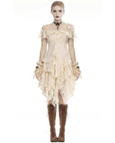 Dark In Love Eldonia Lace Steampunk Dress - Vintage Off-White