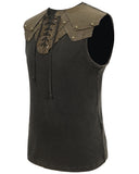 Devil Fashion Corruption Chamber Mens Apocalyptic Armoured Tank Top - Brown