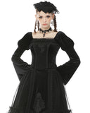 Dark In Love Deadly Innocence Gothic Velvet & Lace Court Top