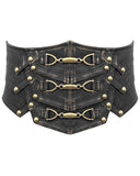 Devil Fashion Mens Steampunk Gothic Belt Corset Girdle Bronze Brown Faux Leather