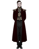 Devil Fashion Marcellus Mens Gothic Coat - Red & Black