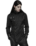 Punk Rave Archeleus Mens Gothic Shirt - Black Brocade