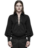 Punk Rave Phineas Mens Regency Gothic Lace Up Poet Shirt