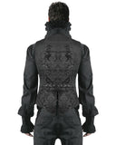 Punk Rave Alcazar Mens Waistcoat Vest - Black Damask